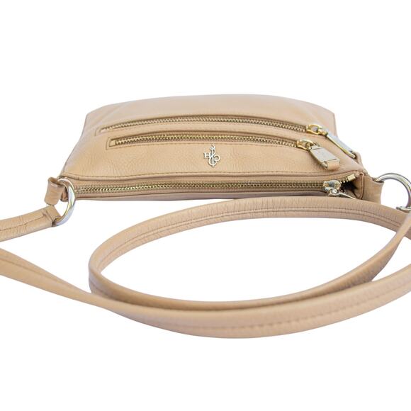 COLE HANN Small Crossbody Handbag Purse Bag Tan Beige Leather - Picture 7 of 10